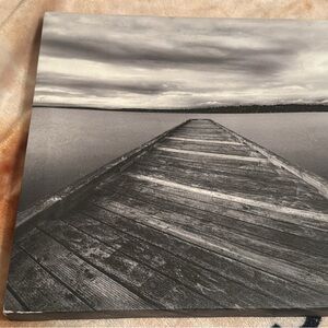 Monochrome Wooden Dock Canvas Art